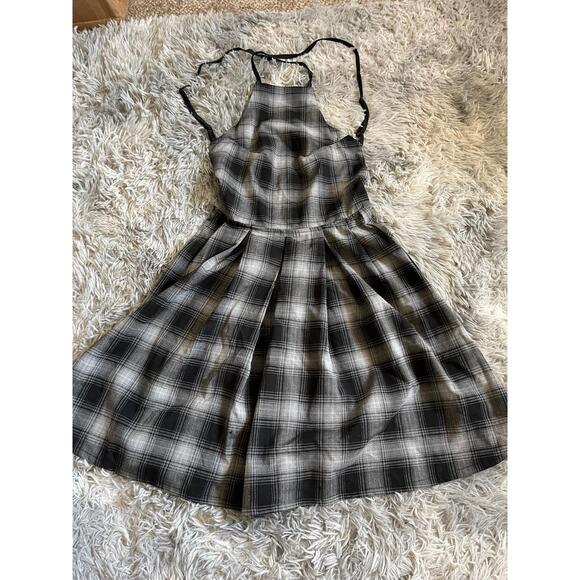 NWT Valfre Dress Womens Size Small Black Plaid Nila Skater Halter Neck Grunge - Picture 3 of 8
